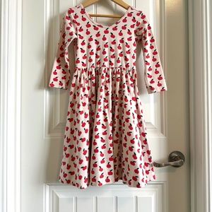 Alice + Ames Girls Pink dress with apple print size 7